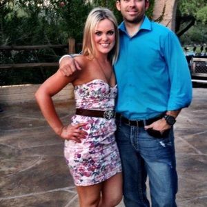 Strapless Denim/floral mini dress